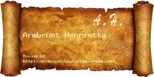 Armbrust Henrietta névjegykártya